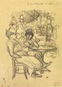 A la terrasse d'un café (Théophile Alexandre Steinlen) - Muzeo.com