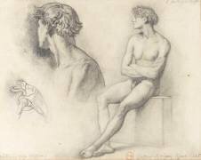 Académies d'hommes (Feuilles d'études) (Gustave Moreau) - Muzeo.com