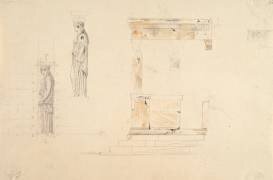 Album de Grèce, Athènes, l'Erechtheion : étude des Korès (Louis Boitte) - Muzeo.com
