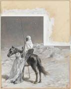 Antar à cheval part dans la nuit (Etienne Dinet) - Muzeo.com