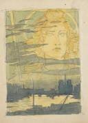 Apparition d'un visage nimbé dans le ciel au-dessus de Paris (Eugène Grasset) - Muzeo.com