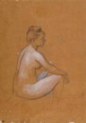 Baigneuse assise s'essuyant les bras (Auguste Renoir) - Muzeo.com