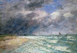 Bateaux sur l'estuaire de la Seine (Eugène Boudin) - Muzeo.com