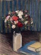 Bouquet d'oeillets dans un vase sur une table (Théophile Alexandre Steinlen) - Muzeo.com