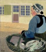 Bretonne et ses poissons (Carl Moser) - Muzeo.com