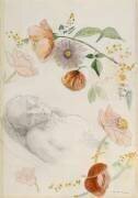 Buste d'homme aux yeux clos, entouré de fleurs (Odilon Redon) - Muzeo.com