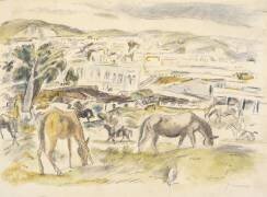 Chevaux dans le paysage (Jules Pascin) - Muzeo.com