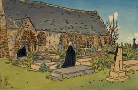Cimetière et église (Henri Rivière) - Muzeo.com