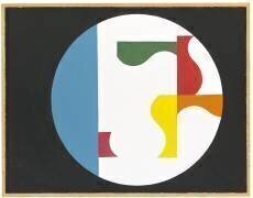 Composition dans un cercle blanc sur fond noir (Sophie Taeuber-Arp) - Muzeo.com