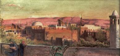 Coucher de soleil au Caire sur le Gebel Mokattum (William Holman Hunt) - Muzeo.com