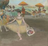 Danseuse au bouquet saluant sur la scène (Edgar Degas) - Muzeo.com
