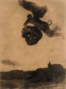 Démon ailé dans les airs, tenant un masque (Odilon Redon) - Muzeo.com
