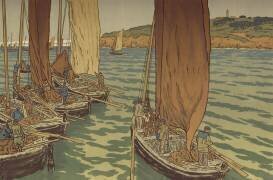 Départ des bateaux à Tréboul (Henri Rivière) - Muzeo.com