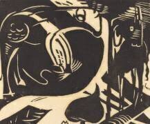 Deux animaux mythologiques (Franz Marc) - Muzeo.com