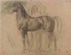 Deux chevaux retenus par deux femmes (Edgar Degas) - Muzeo.com