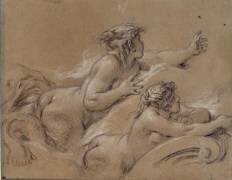 Deux études pour une femme triton (François Boucher) - Muzeo.com