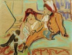 Deux filles sur un canapé (Ernst Ludwig Kirchner) - Muzeo.com