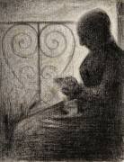 Devant le balcon (profil) (Georges Seurat) - Muzeo.com