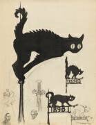 Divers projets d'enseignes surmontées de chats noirs (Théophile Alexandre Steinlen) - Muzeo.com
