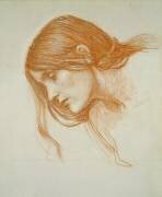 Étude de la tête d'une fille (John William Waterhouse) - Muzeo.com