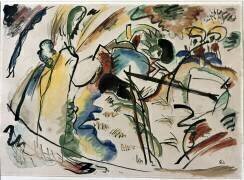 Expressionnisme : étude pour une peinture avec une forme blanche (Wassily Kandinsky) - Muzeo.com