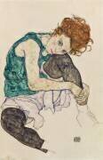 Femme assise genou plié (Egon Schiele) - Muzeo.com