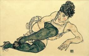 Femme aux bas verts (Egon Schiele) - Muzeo.com