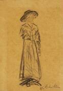 Femme avec un chapeau à larges bords (William James Glackens) - Muzeo.com