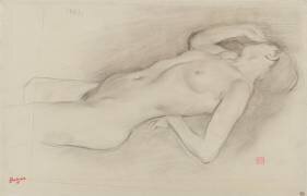 Femme couchée, la tête à droite (Edgar Degas) - Muzeo.com