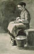 Femme épluchant des pommes de terre (Vincent van Gogh) - Muzeo.com