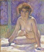 Femme Nue Assise (Theo van Rysselberghe) - Muzeo.com