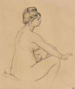 Femme nue assise, de profil à droite, s'essuyant le bras (Auguste Renoir) - Muzeo.com