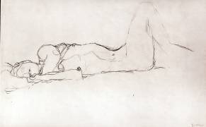 Femme nue au lit (Gustav Klimt) - Muzeo.com