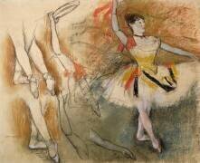 Feuille d'étude : Danseuse au tambourin ou Danseuse espagnole (Edgar Degas) - Muzeo.com