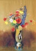 Fleurs Sauvages dans un Vase à Long Col (Odilon Redon) - Muzeo.com