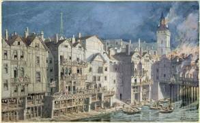 Incendie au Pont aux Meuniers en 1621 (Théodore-Joseph-Hubert...) - Muzeo.com