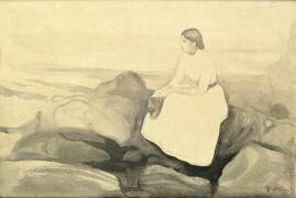 Inger sur la plage (Edvard Munch) - Muzeo.com