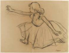 Jeune danseuse agenouillée étendant un bras droit vers la gauche (Edgar Degas) - Muzeo.com