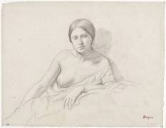 Jeune femme, demi nue, accoudée (Edgar Degas) - Muzeo.com
