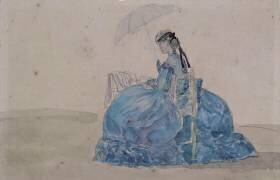 La dame en bleu (Eugène Boudin) - Muzeo.com