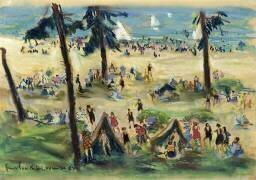Le plaisir de la baignade à Wannsee (Paul Paeschke) - Muzeo.com