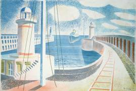 Le Port de Newhaven (Eric Ravilious) - Muzeo.com