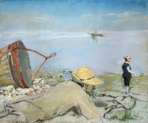 Le repos de Henri Guerard sur la plage (Eva Gonzales) - Muzeo.com