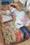 Lecteur allongé (Edgar Degas) - Muzeo.com