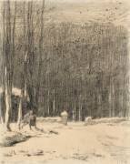 L'entrée de la forêt de Barbizon; effet de neige (Jean-François Millet) - Muzeo.com