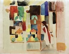 Les enfants chez les marchands de fruits et légumes I (August Macke) - Muzeo.com