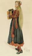 Lisbeth jouant de l'accordéon (Carl Larsson) - Muzeo.com