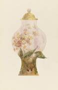 Modèle de potiche couverte en faïence à décor de phlox (Emile Gallé) - Muzeo.com