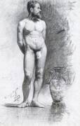 Nu masculin académique avec une urne grecque (Joaquin Sorolla y Bastida) - Muzeo.com