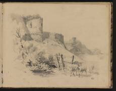 Paysage, ruines et moutons (Edgar Degas) - Muzeo.com